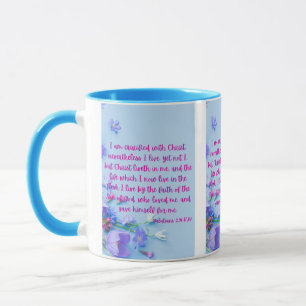 Galatians 2:20 KJV Bible Scripture Pic Two-Tone Mug
