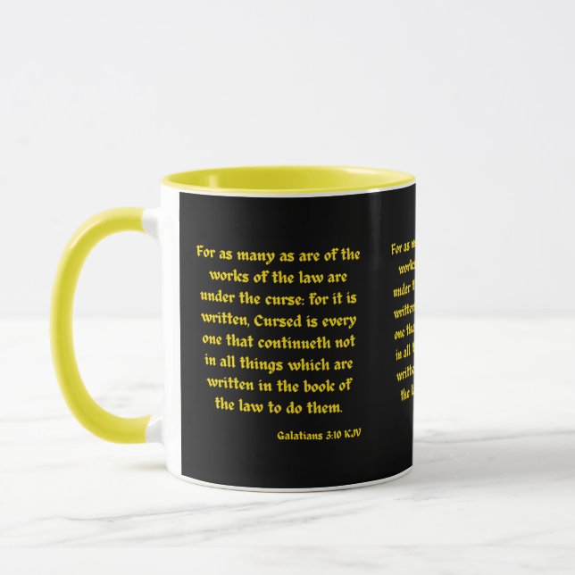 Galatians 3:10 KJV Bible Verse Two-Tone Mug (Left)