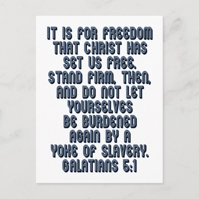 Galatians 5:1 postcard (Front)