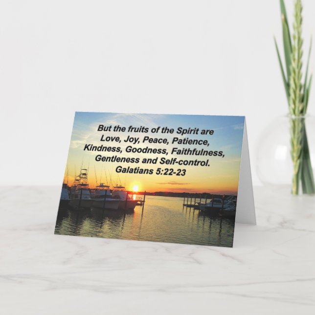 GALATIANS 5 FRUIT OF THE SPIRIT SUNSET CARD (Front)