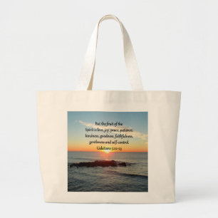 GALATIANS 5 FRUITS OF THE SPIRIT LARGE TOTE BAG