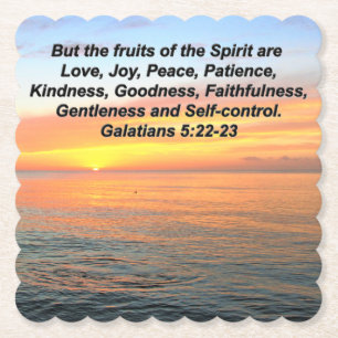 GALATIANS FRUIT OF THE SPIRIT BIBLE VERSE PAPER COASTER