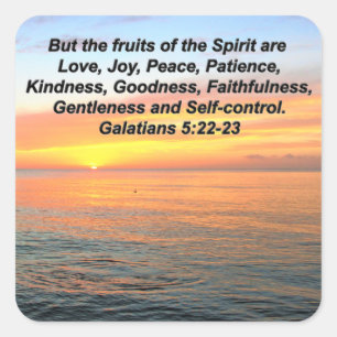 GALATIANS FRUIT OF THE SPIRIT BIBLE VERSE SQUARE STICKER
