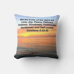 GALATIANS FRUIT OF THE SPIRIT BIBLE VERSE THROW PILLOW
