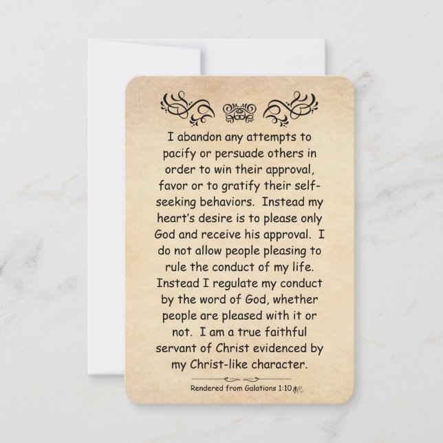 Galations 1:10 Scripture Note Card Parchment Back (Front)