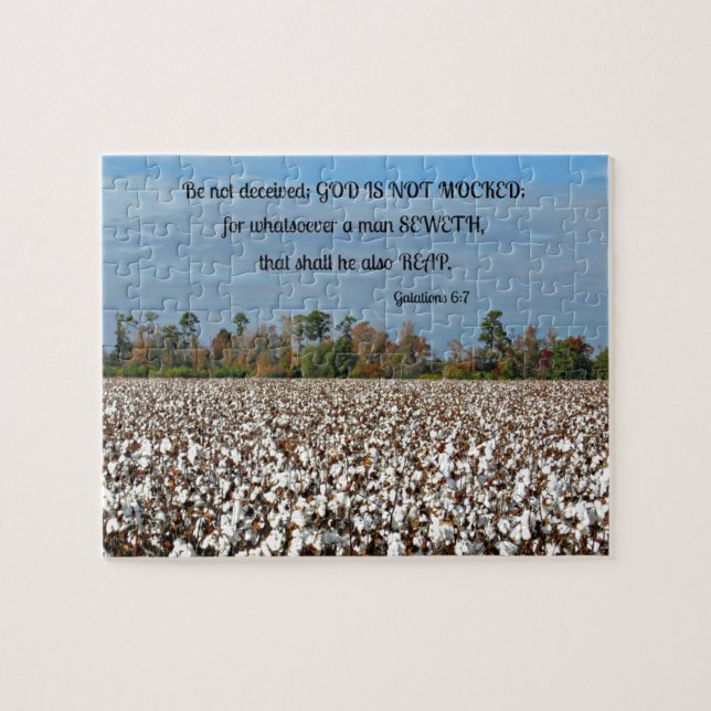 Galations 6:7 Be not deceived, God is not mocked.. Jigsaw Puzzle (Horizontal)