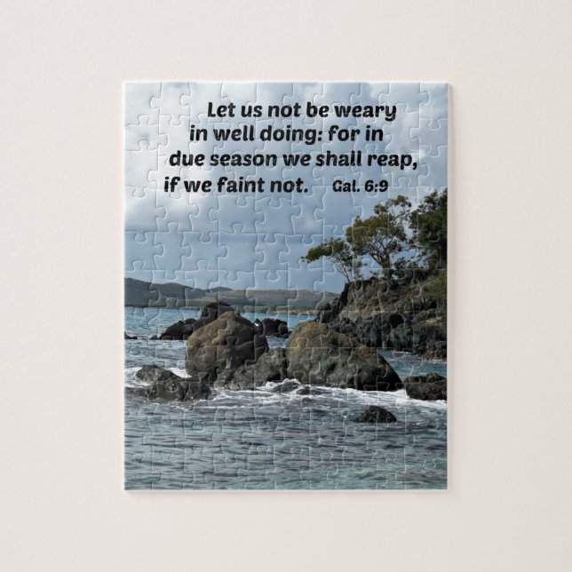 Galations 6:9 Let us not be weary in well doing Jigsaw Puzzle (Vertical)