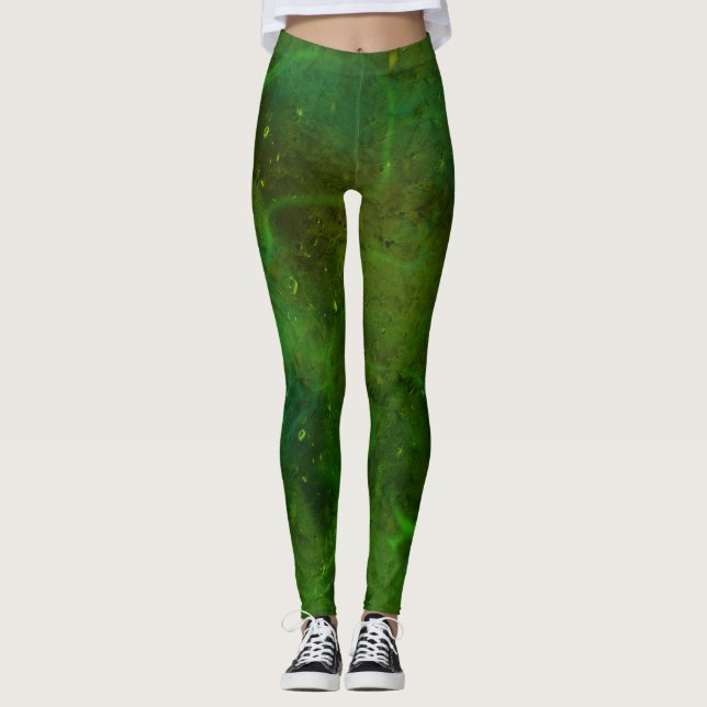 "Galaxia Verde" Abstract Leggings (Front)