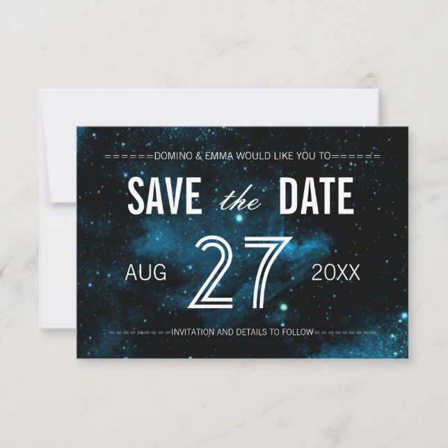 Galaxie bleue Enregistrer les cartes de dates (Devant)
