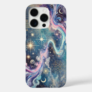 Galaxie céleste iPhone 16 Coque avec art géométriq
