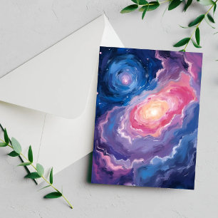 Galaxie ci-dessus Carte aquarelle pastel ciel ét
