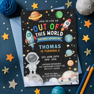 Galaxie Colorée Espace Invitation Anniversaire Hor