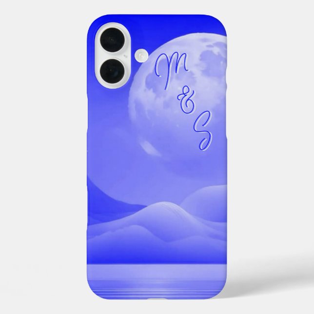 Galaxie de la Lune Bleue Coque monogrammé - Mini-P (Verso)