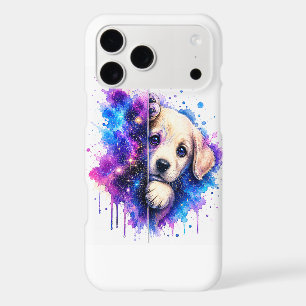 Galaxie Magique Puppy Curieux Art Espace Aquarelle