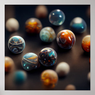 galaxie marbres Poster
