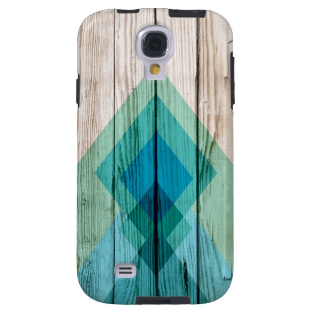 Galaxie Samsung en bois s4 coque Chevron Zig Zag T (Dos)