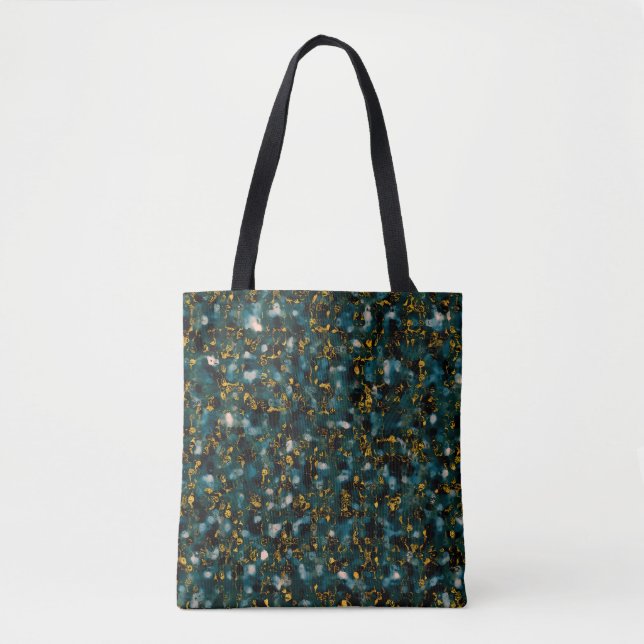 Galaxies Black Blue & Copper Tote Bag (Front)