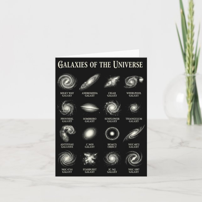 Galaxies Of Universe Vintage Space Astronomy Chart Card (Front)