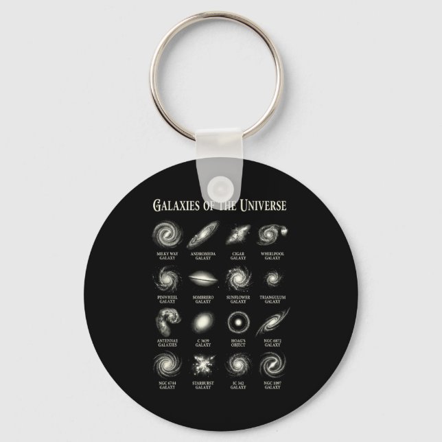 Galaxies Of Universe Vintage Space Astronomy Chart Keychain (Front)