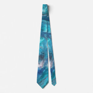 Galaxy 3 Bleu doux Cravate Abstraite