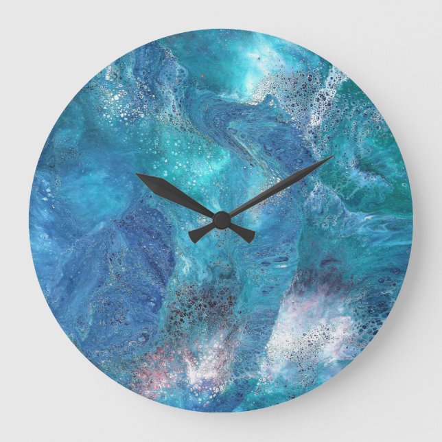 Galaxy 3 Soft Blue Abstract Clock (Front)