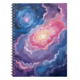 Galaxy Above Sky Stars Pastel Watercolor Notebook