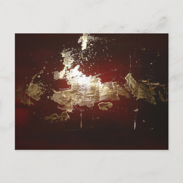 Galaxy - Abstract Expressionist Red Brown Gold Postcard (Front)