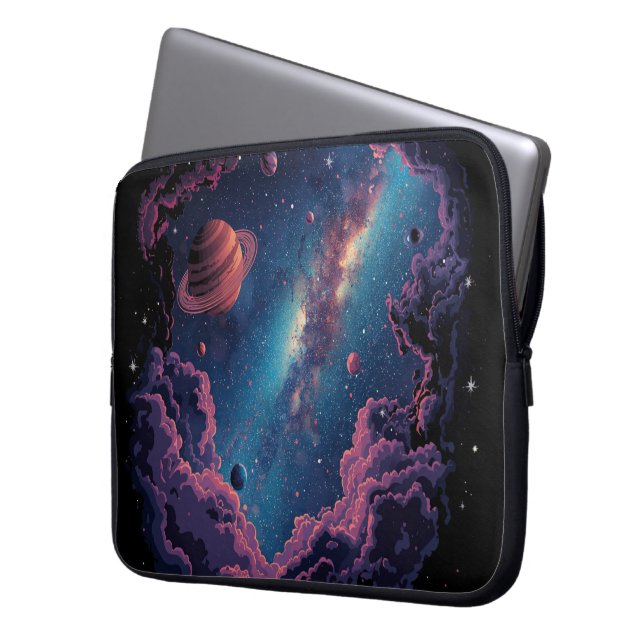 Galaxy Adventure Laptop Case  Cosmic Design for T (Front Left)