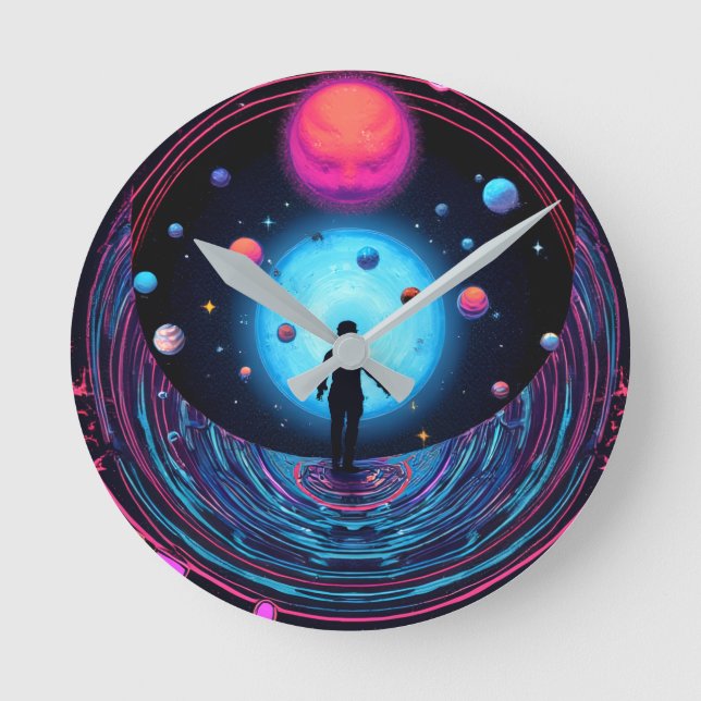 Galaxy Aesthetic Wall Clock – Outer Space Room Déc (Front)