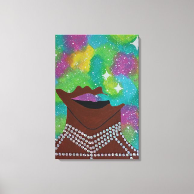 Galaxy Afro Canvas Print (Front)