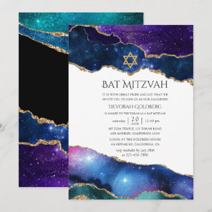 Galaxy Agate Bat Mitzvah Invitation