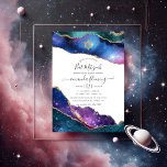 Galaxy Agate Bat Mitzvah Invitation<br><div class="desc">Galaxy faux glitter agate stone bat mitzvah invitation with elegant handwriting typography customizable to your event specifics. Celebrate this special milestone with a celestial-themed Bat Mitzvah invitation featuring a stunning galaxy-inspired agate design, glittering gold accents, and elegant typography. The shimmering hues of blue, purple, and pink create a magical and...</div>