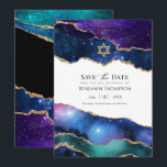 Galaxy Agate Bat Mitzvah Save The Date<br><div class="desc">Galaxy foil and faux glitter agate stone bat mitzvah save the date customizable to your event specifics.</div>