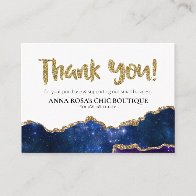 *~* Galaxy AGATE QR Logo THANK YOU Review AP8  Enclosure Card (Front)