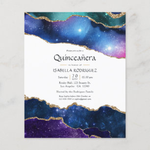 Galaxy Agate Quinceañera Invitation Flyer