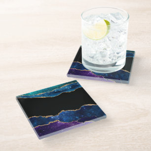 Galaxy Agate Series Design 10 Glass Coaster