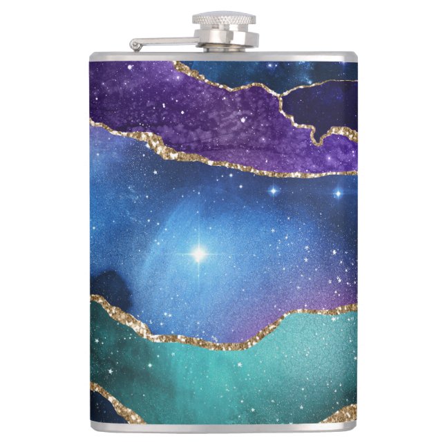 Galaxy Agate Series Design 13  Hip Flask (Front)