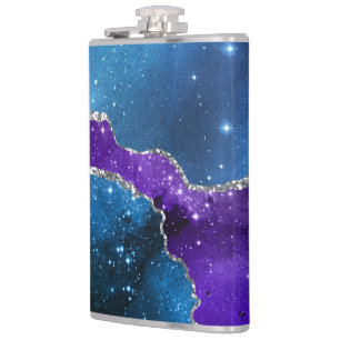 Galaxy Agate Series Design 16  Hip Flask