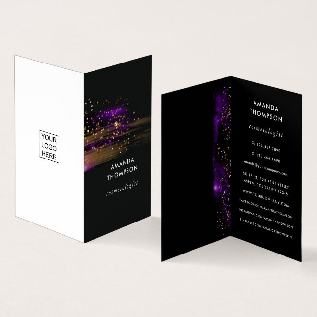 Galaxy Agate Stone Business Card (Inside and Outside)