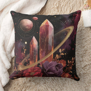 Galaxy Amethyst Starfield Cosmic Pattern Throw Pillow