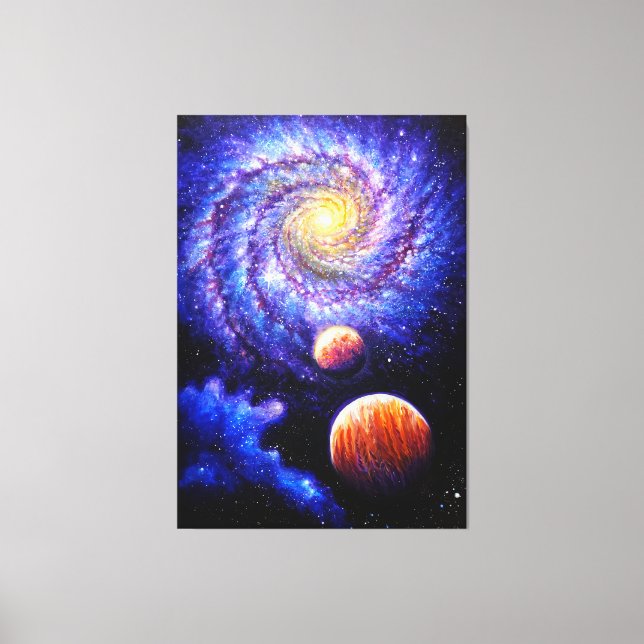 Galaxy and planets  canvas print (Front)