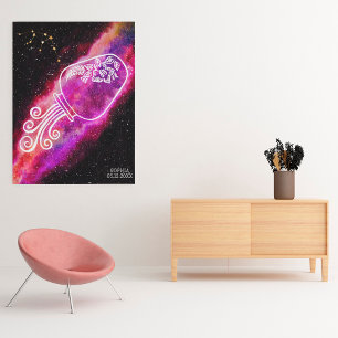 Galaxy Aquarius Personalized Zodiac Sign Wall Art