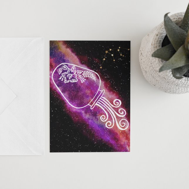 Galaxy Aquarius Zodiac Personalized Sign Card (Creator Uploaded)