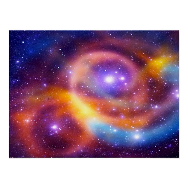 Galaxy Array of Stars and Gases Poster (Front)