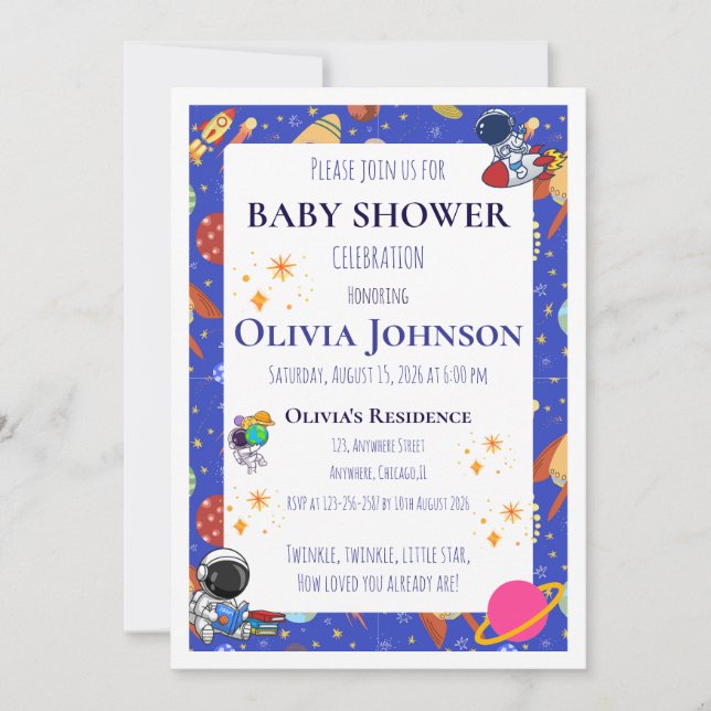 Galaxy Baby Shower Invitations (Front)
