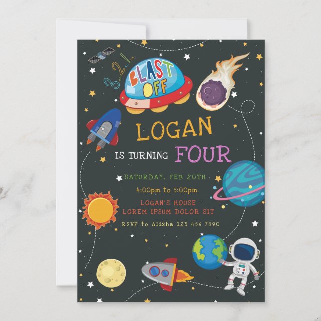Galaxy Birthday Invitation (Front)