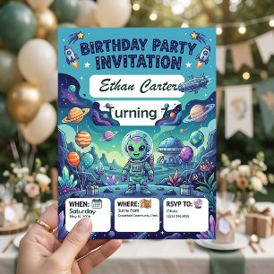 Galaxy Birthday Invitation - Customizable