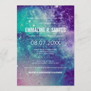 Galaxy Birthday Party Invite