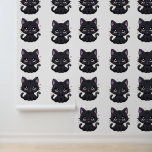 Galaxy Black Cat Kawaii Celestial Kitty Wall Mural<br><div class="desc">Galaxy Black Cat Wallpaper – Kawaii Celestial Kitty Wall Mural for Cute & Witchy Room Decor | Sticker Vortex Bring magic, mystery, and adorable cosmic vibes to your space with the Galaxy Black Cat Wallpaper from Sticker Vortex! This enchanting wall mural features a sweet, wide-eyed black kitten with a shimmering...</div>