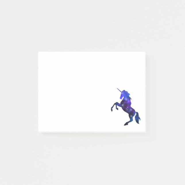 Galaxy  blue beautiful unicorn sparkly image post-it notes (Front)